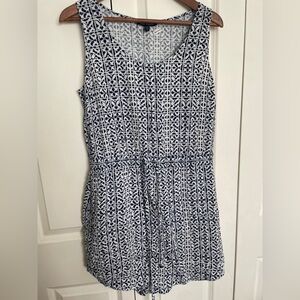 Velvet Heart Navy and White Geometric Midi Dress